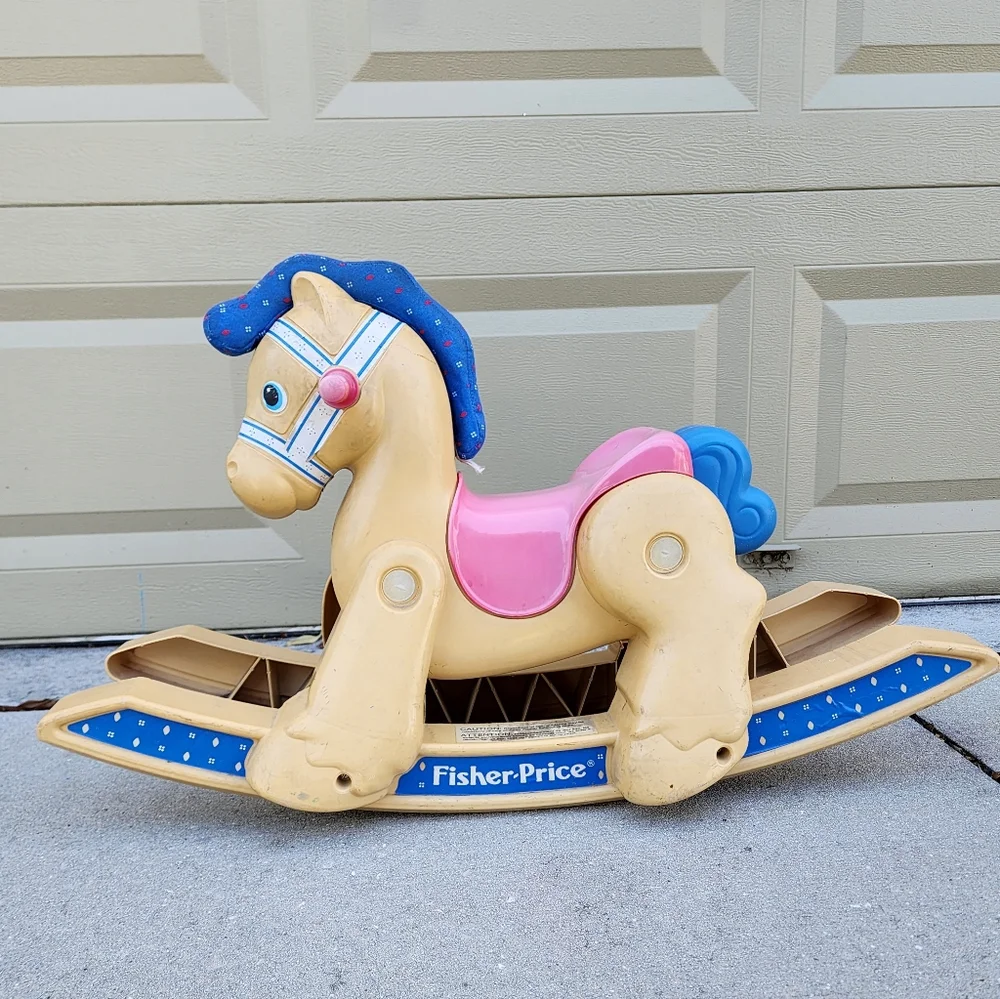 Vintage 1988 Fisher Price Rocking Horse Pony Toddler Children's Ride On Toy 80's
